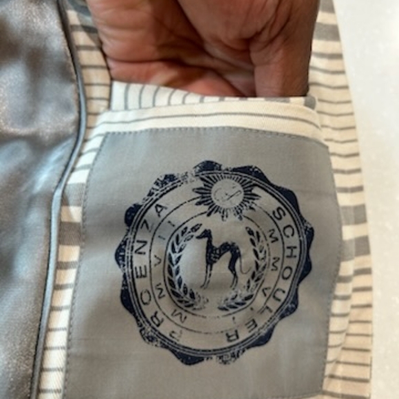 Proenza Schouler beige with gray stripes trench coat. Women size XL - Picture 7 of 8